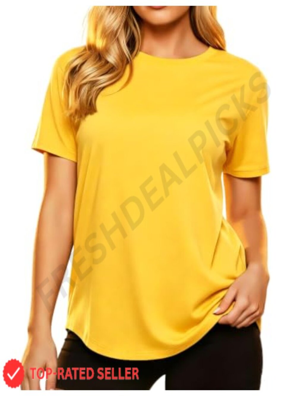 Women's Workout Top Crew Neck Short Sleeve Athletic Tee Loose Fit